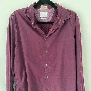 Men’s Denim & Flower Dress Shirt, Large